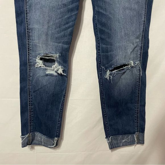 0 W25 Blown Out Distressed Cuffed Blue Jeans Abercrombie & Fitch - Picture 4 of 8